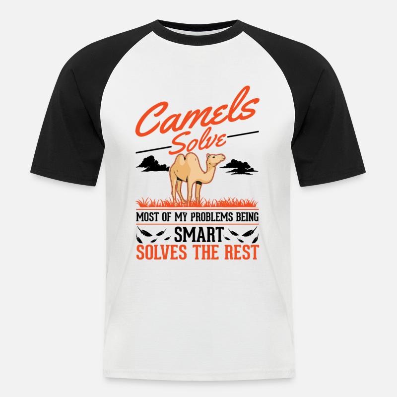 Kamel Dromedar Ägypten Geschenk Großkamel - Männer Baseball-T-Shirt - Weiß/Schwarz