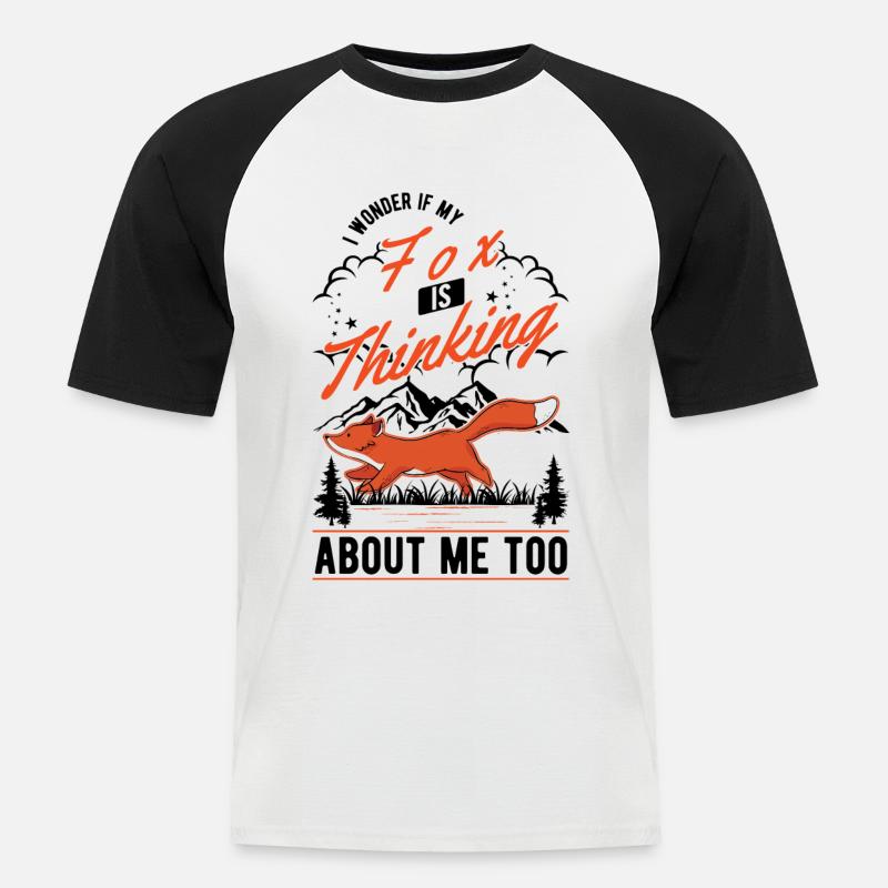 Fuchs Geschenk Rotfuchs - Männer Baseball-T-Shirt - Weiß/Schwarz