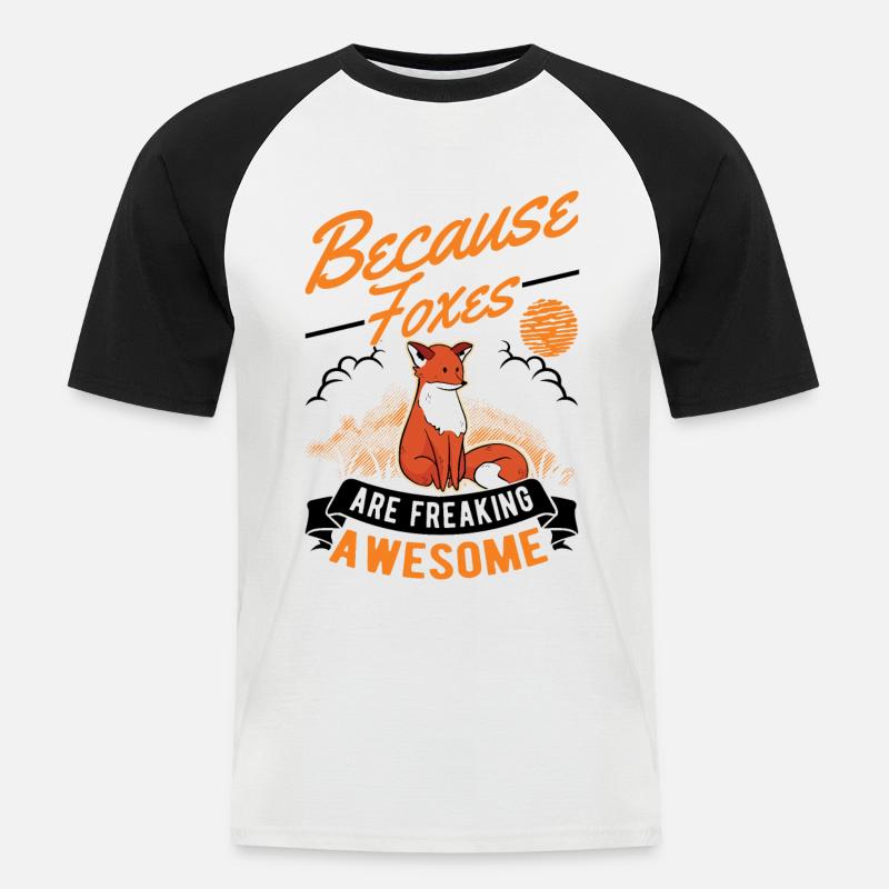 Fuchs Geschenk Rotfuchs - Männer Baseball-T-Shirt - Weiß/Schwarz