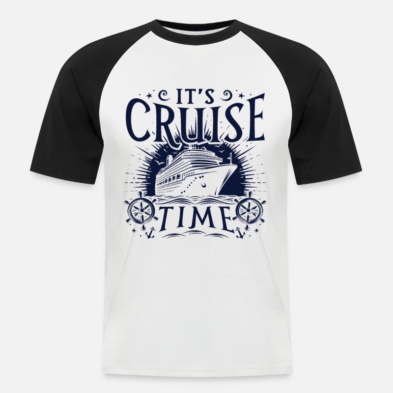 It's Cruise Time - Männer Baseball-T-Shirt - Weiß/Schwarz