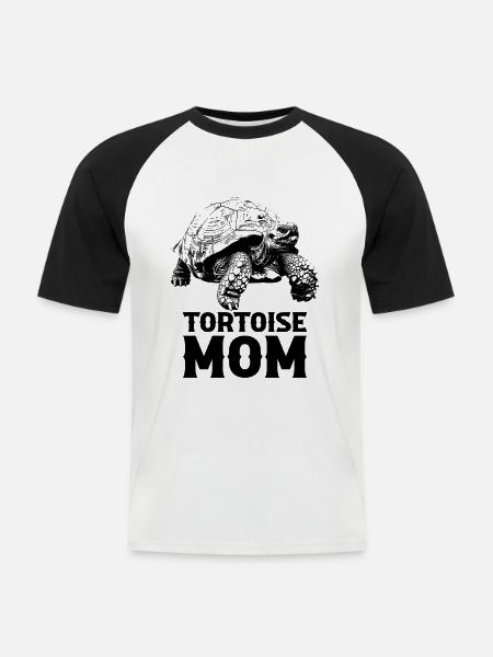 African Sulcata Tortoise - Männer Baseball-T-Shirt - Weiß/Schwarz