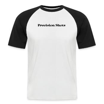 Billard - Tirs de précision - T-shirt baseball manches courtes Homme - blanc/noir - Devant - Nik (191cm)
