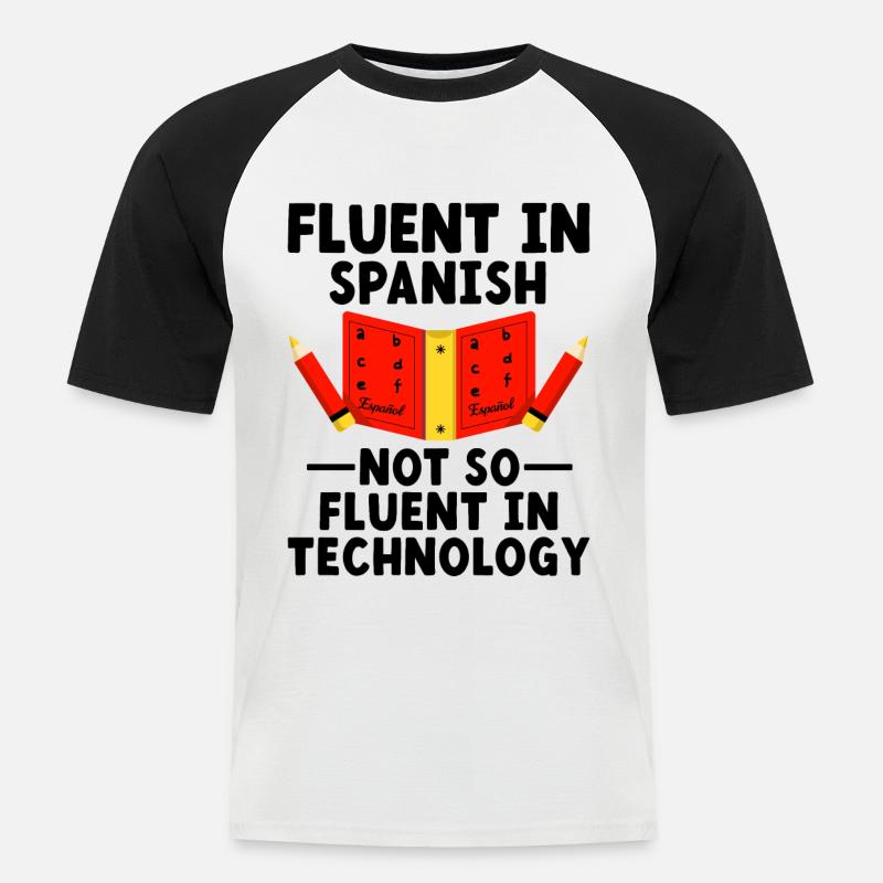Fremdsprachenlehrer Schule Sprachlehrer - Männer Baseball-T-Shirt - Weiß/Schwarz