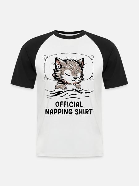Werewolf Official Napping Shirt - Männer Baseball-T-Shirt - Weiß/Schwarz