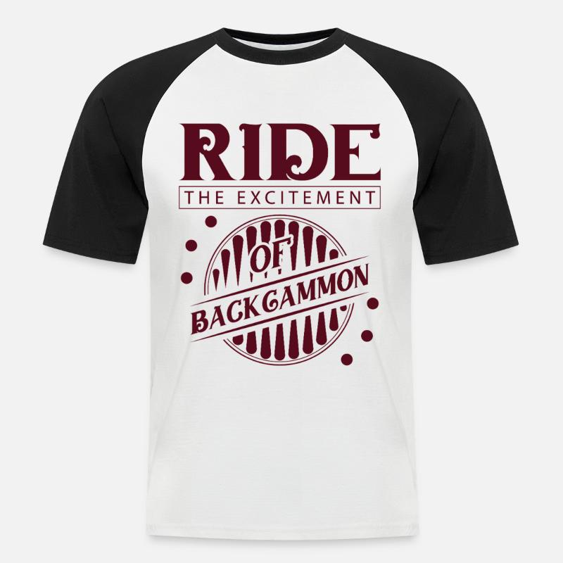 Backgammon Spiel - Männer Baseball-T-Shirt - Weiß/Schwarz