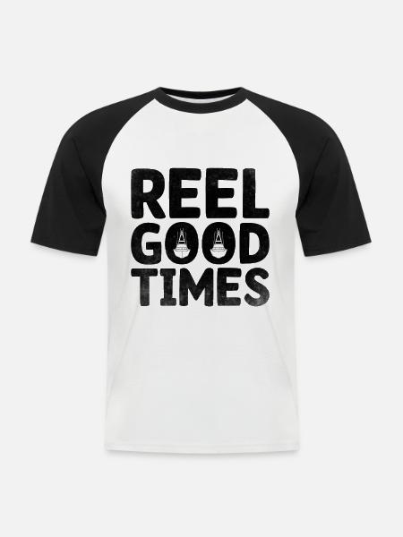 Reel Good Times Paddelboot - Männer Baseball-T-Shirt - Weiß/Schwarz