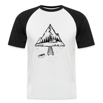 Camping on the lake - Men's Baseball T-Shirt - white/black - Front - Nik (191cm)