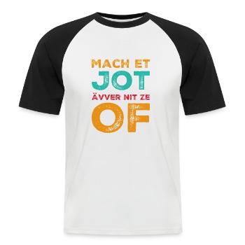 Mach et jot Jerundjesetz Köln - Männer Baseball-T-Shirt - Weiß/Schwarz - Vorne - Nik (191cm)