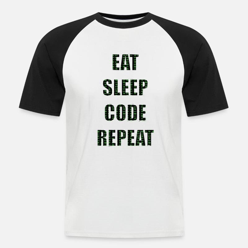 Programmeurs Programmation Code - T-shirt baseball manches courtes Homme - blanc/noir