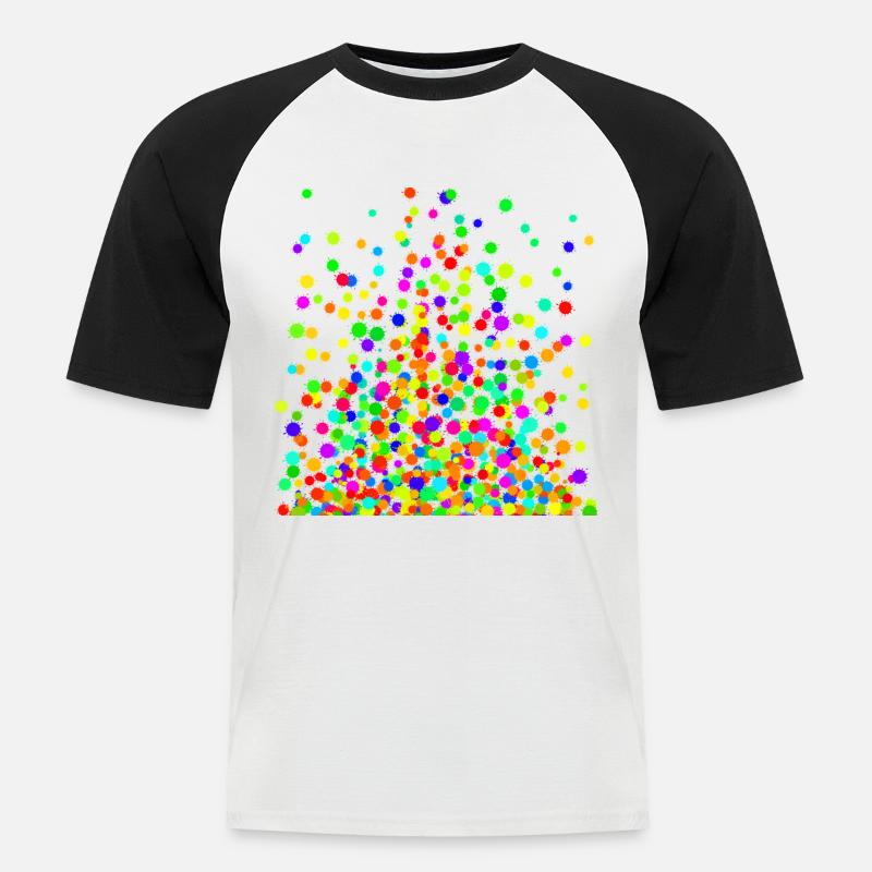 Splish Splash Colors - Männer Baseball-T-Shirt - Weiß/Schwarz