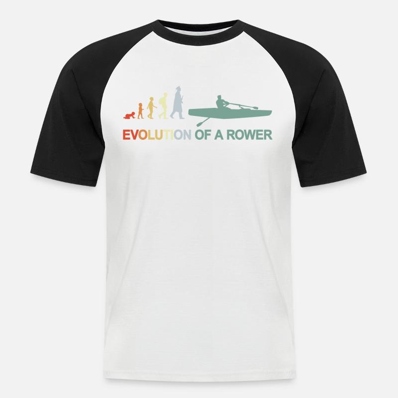 Entwicklung eines Ruderers - Männer Baseball-T-Shirt - Weiß/Schwarz