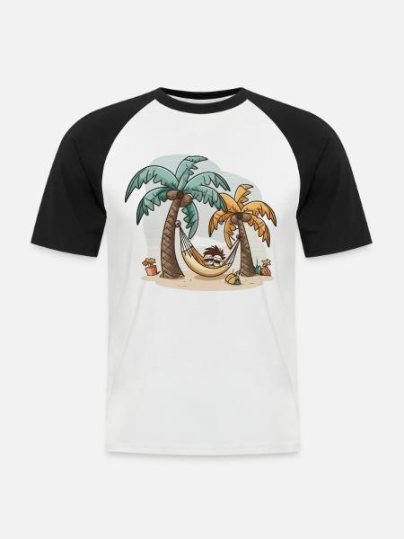 Der Entspannungs-Guru - Männer Baseball-T-Shirt - Weiß/Schwarz