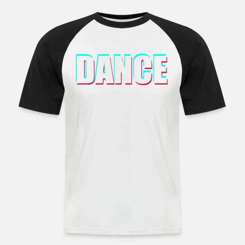 Dance - Männer Baseball-T-Shirt - Weiß/Schwarz