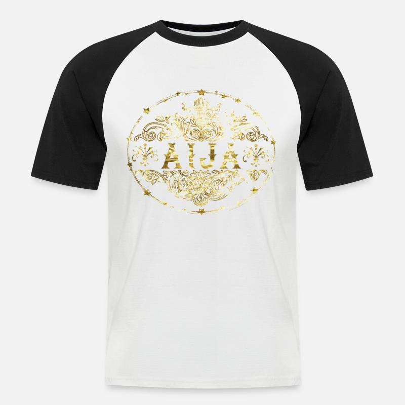 Aija - Männer Baseball-T-Shirt - Weiß/Schwarz