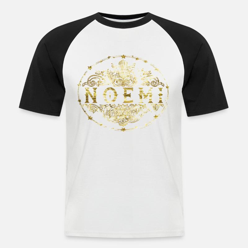 Noemi - Männer Baseball-T-Shirt - Weiß/Schwarz