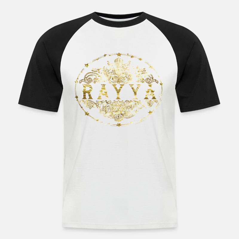 Rayya - Männer Baseball-T-Shirt - Weiß/Schwarz