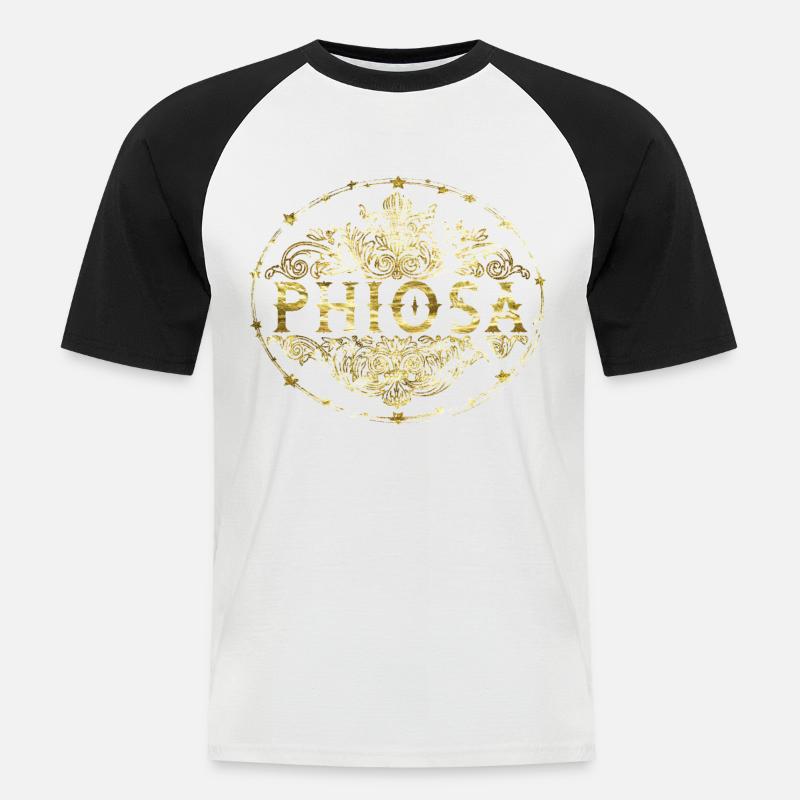 Phiosa - Männer Baseball-T-Shirt - Weiß/Schwarz