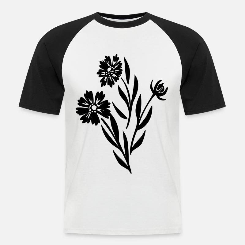 Blumen Blumenkind flower fleur Geschenkidee - Männer Baseball-T-Shirt - Weiß/Schwarz