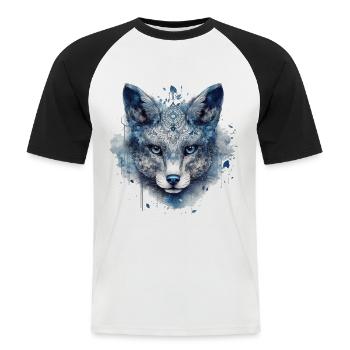 Fuchs Tierliebhaber Geschenk Wildtier Tier Motiv - Männer Baseball-T-Shirt - Weiß/Schwarz - Vorne - Nik (191cm)