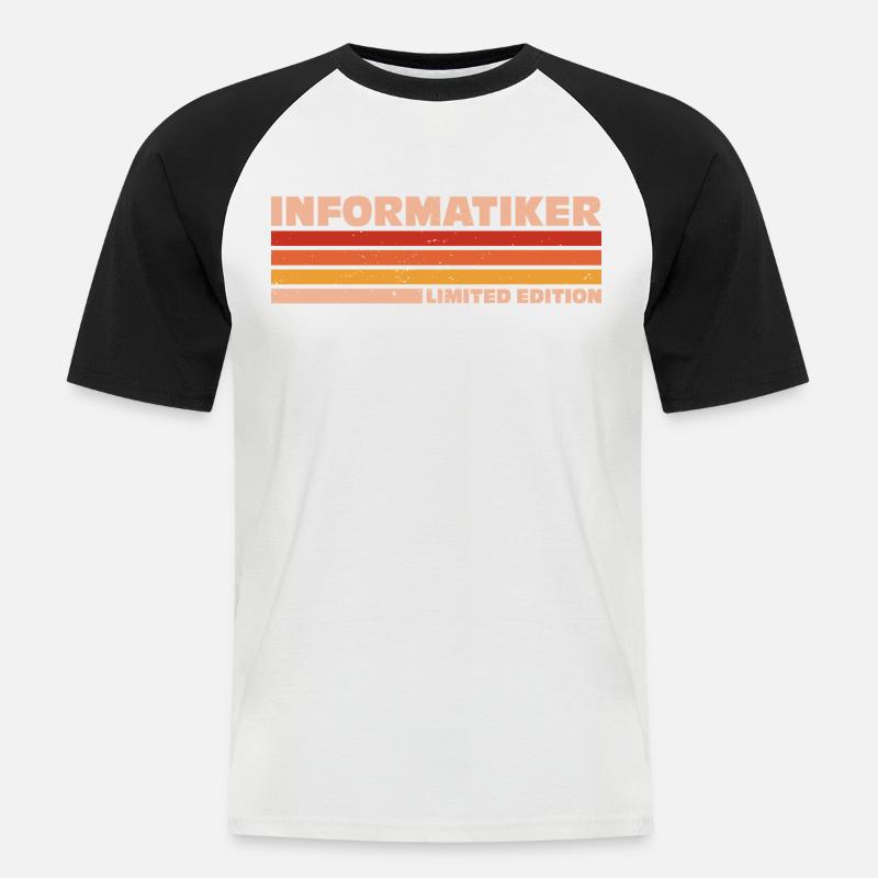 Informatiker Informatikerin Informatik - Männer Baseball-T-Shirt - Weiß/Schwarz
