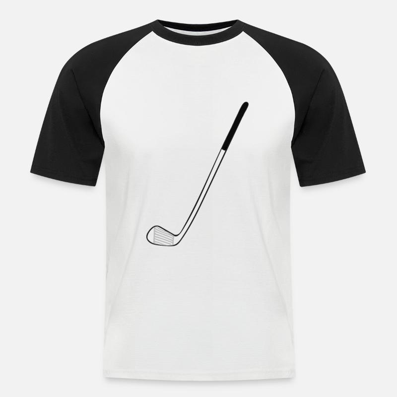 Golfschläger - Geschenk - Männer Baseball-T-Shirt - Weiß/Schwarz