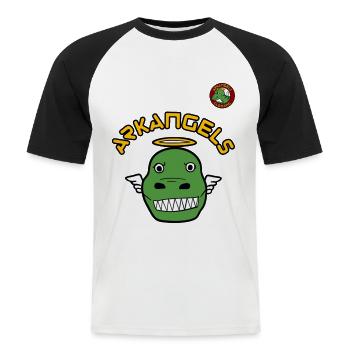 ArkAngels Teeth | Ark Survival Ascended - Men's Baseball T-Shirt - white/black - Front - Nik (191cm)