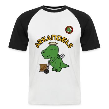 ArkAngels DeliveryDone | Ark Survival Ascended - Men's Baseball T-Shirt - white/black - Front - Nik (191cm)