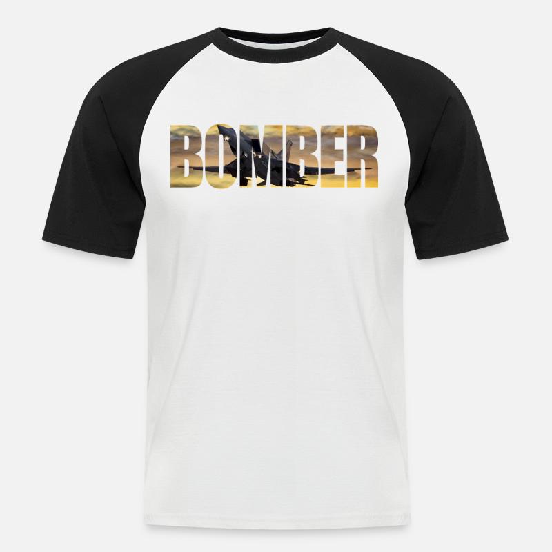 bombardier Tu-22 M3 - T-shirt baseball manches courtes Homme - blanc/noir