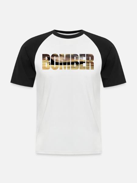 Bomber Tu-95 - Men's Baseball T-Shirt - white/black