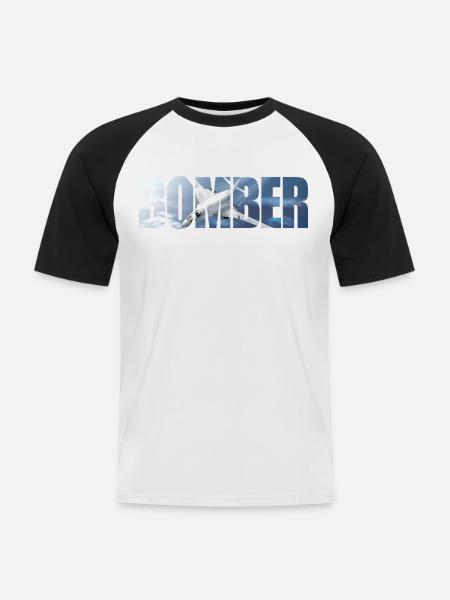 Bomber Tu-160 - Men's Baseball T-Shirt - white/black