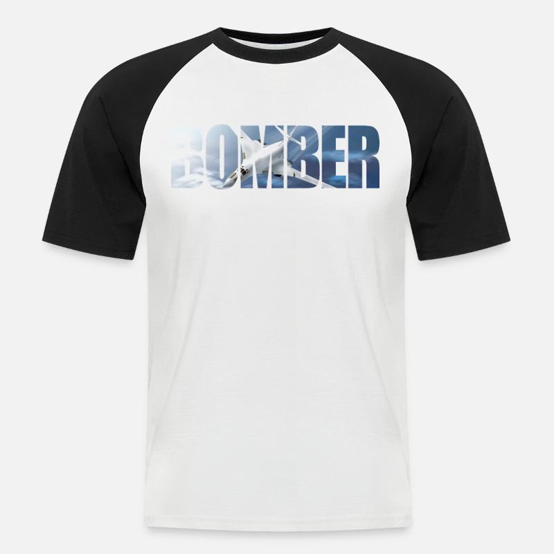 Blouson aviateur Tu-160 - T-shirt baseball manches courtes Homme - blanc/noir