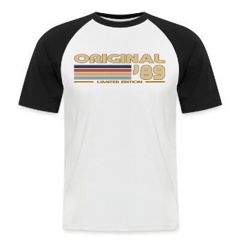 1989 - Men's Baseball T-Shirt - white/black - Front - Nik (191cm)