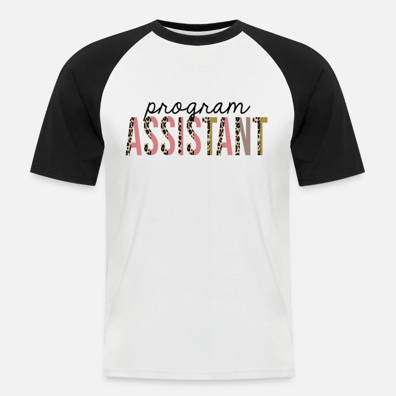 Programmassistent Leopard Print Funny - Männer Baseball-T-Shirt - Weiß/Schwarz