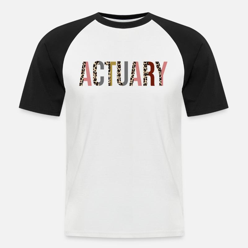 Aktuar - Männer Baseball-T-Shirt - Weiß/Schwarz