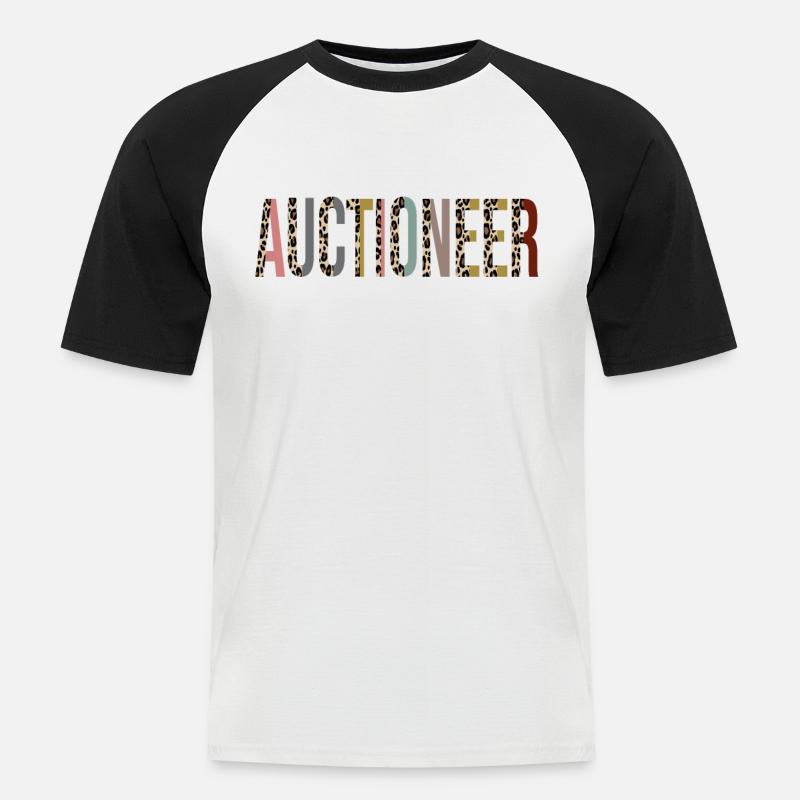 Versteigerer - Männer Baseball-T-Shirt - Weiß/Schwarz