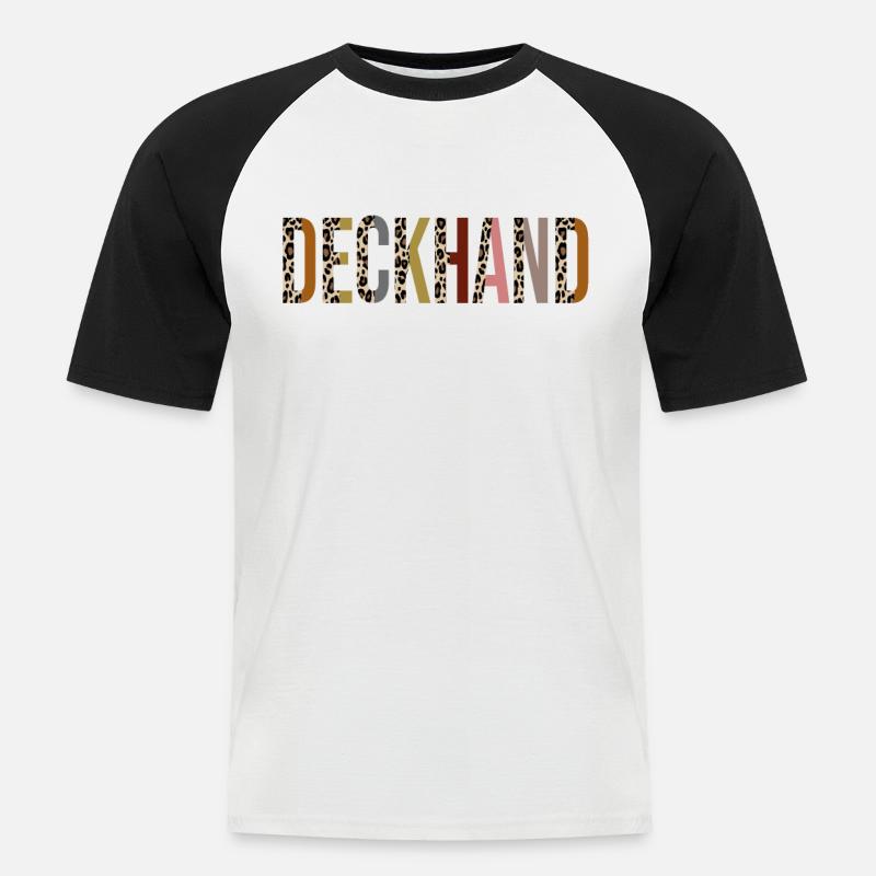 Decksmann - Männer Baseball-T-Shirt - Weiß/Schwarz