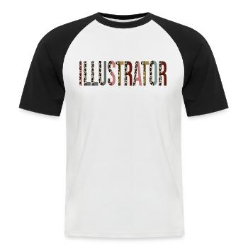 Illustrator - Men's Baseball T-Shirt - white/black - Front - Nik (191cm)