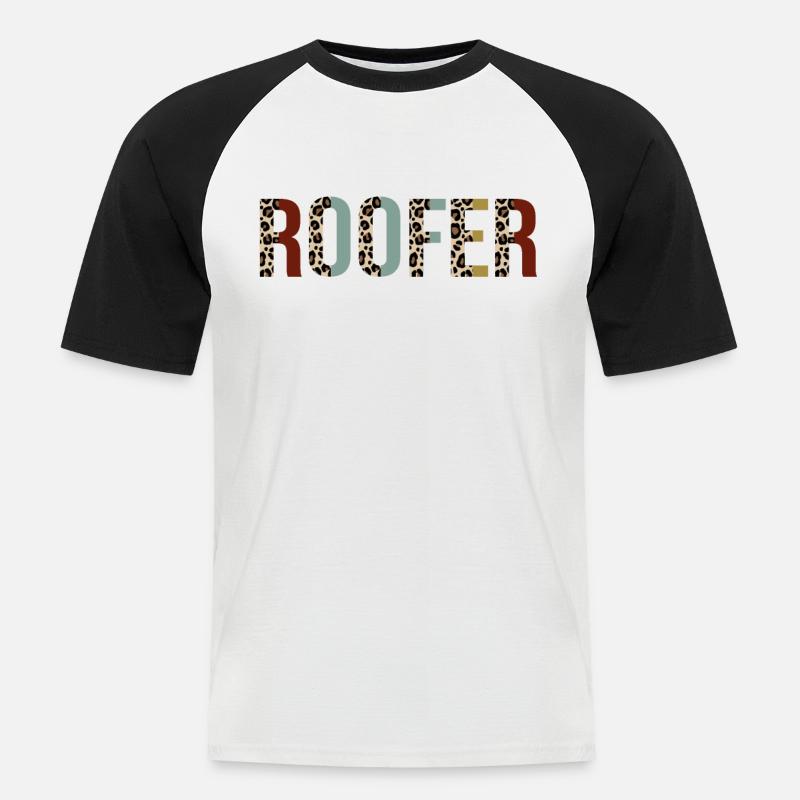 Dachdecker - Männer Baseball-T-Shirt - Weiß/Schwarz