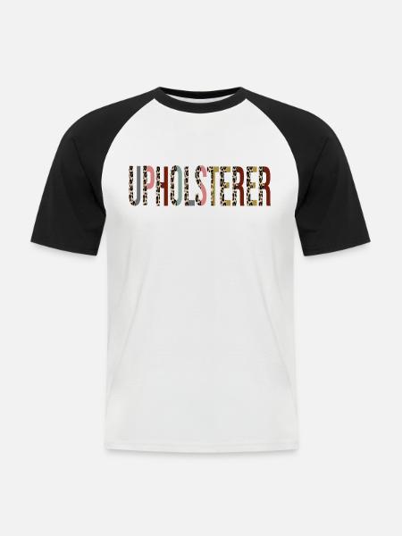 Polsterer - Männer Baseball-T-Shirt - Weiß/Schwarz
