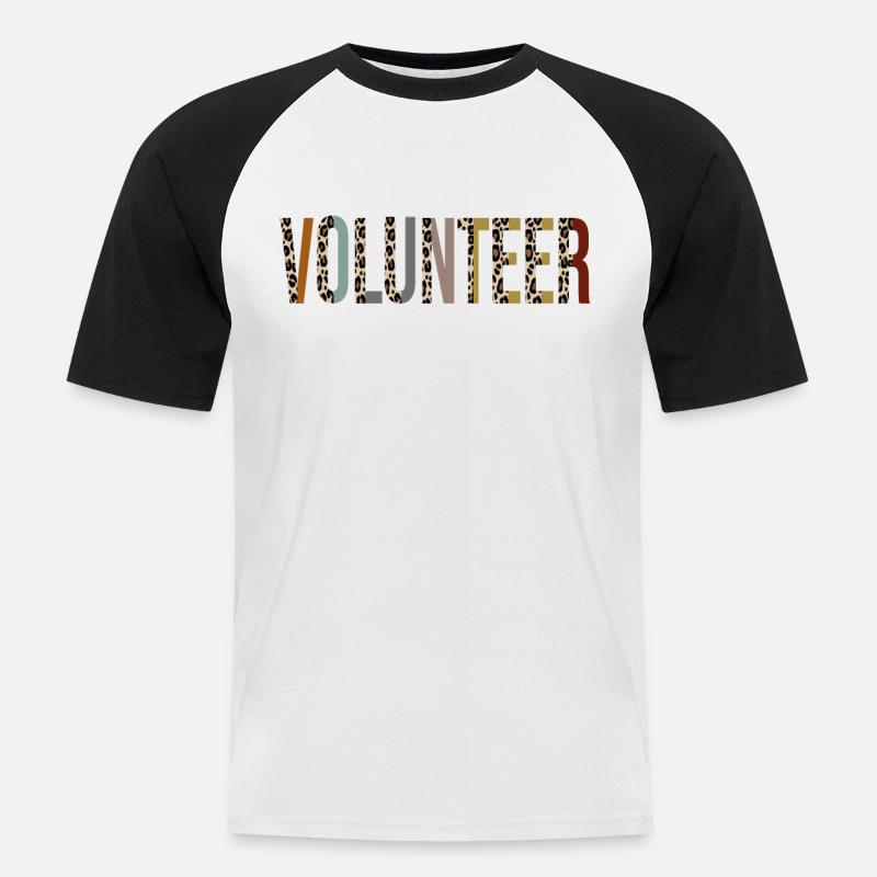 Freiwilliger - Männer Baseball-T-Shirt - Weiß/Schwarz