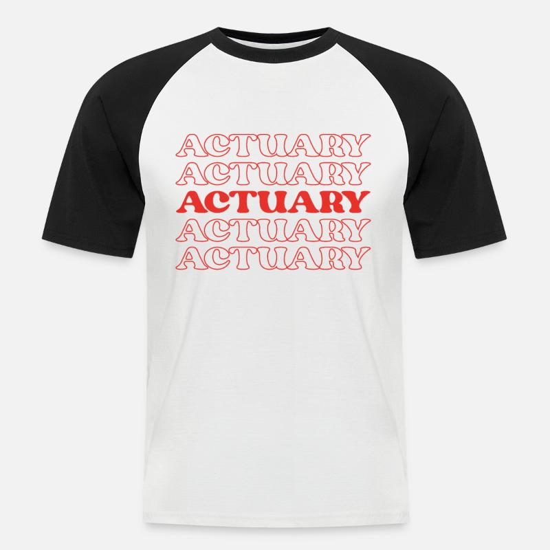Aktuar Data Scientist Buchhalter Statistik - Männer Baseball-T-Shirt - Weiß/Schwarz