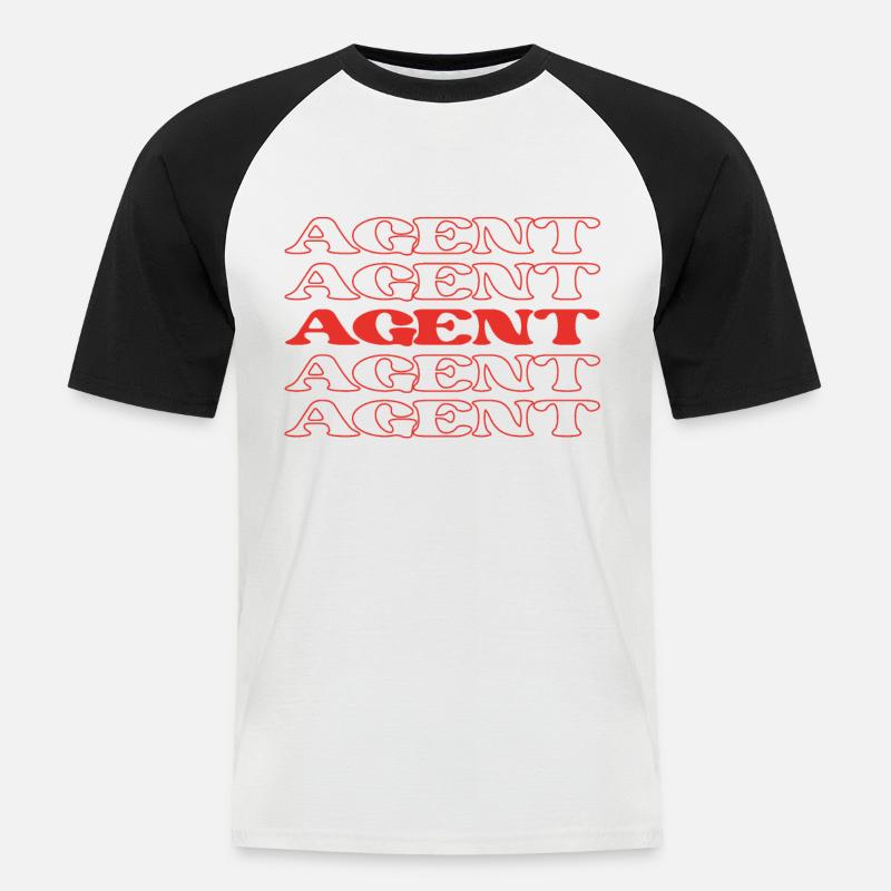 Agent Broker Operative Handler Agentur - Männer Baseball-T-Shirt - Weiß/Schwarz