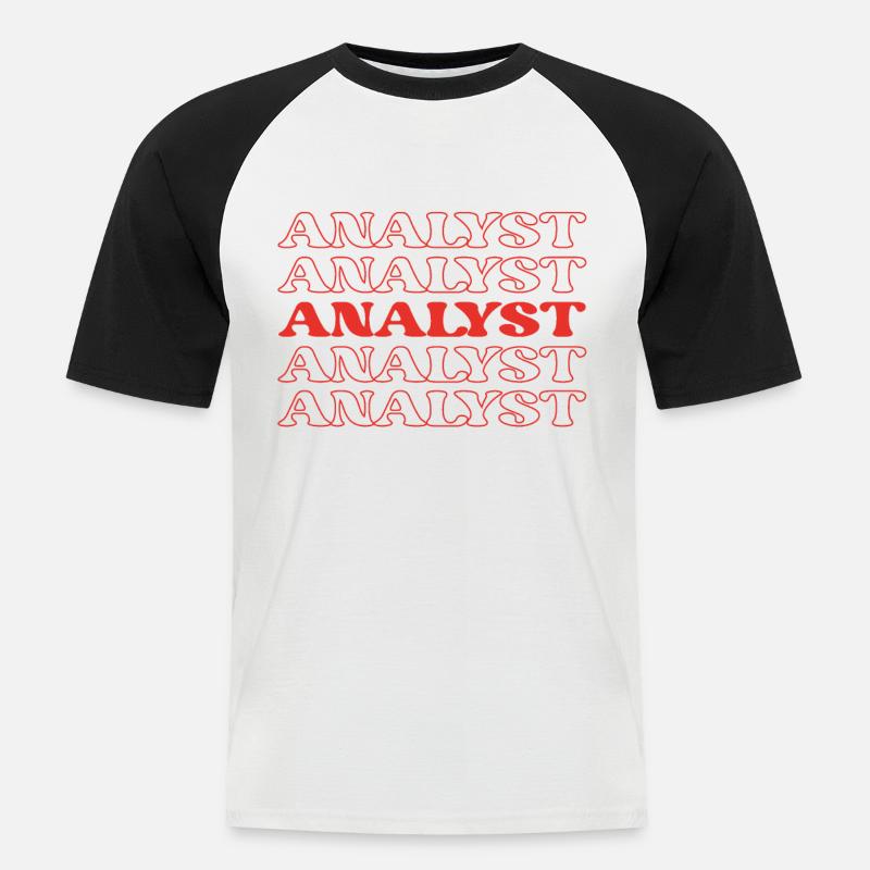 Analyst Buchhalter Data Scientist Tabellenkalkulation - Männer Baseball-T-Shirt - Weiß/Schwarz