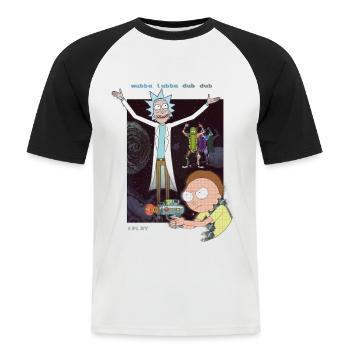 Rick and Morty Retro Video Spiele - Männer Baseball-T-Shirt - Weiß/Schwarz - Vorne - Nik (191cm)