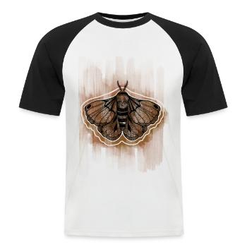 Papillon de nuit - T-shirt baseball manches courtes Homme - blanc/noir - Devant - Nik (191cm)