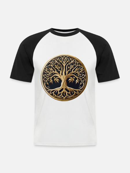 Tree of Life - Men's Baseball T-Shirt - white/black