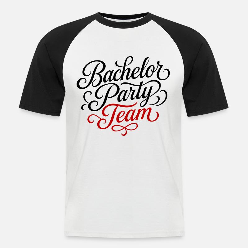 Bachelor Party Team - Männer Baseball-T-Shirt - Weiß/Schwarz
