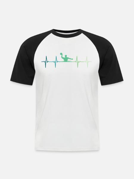 Water polo Heartbeat Water polo - Men's Baseball T-Shirt - white/black
