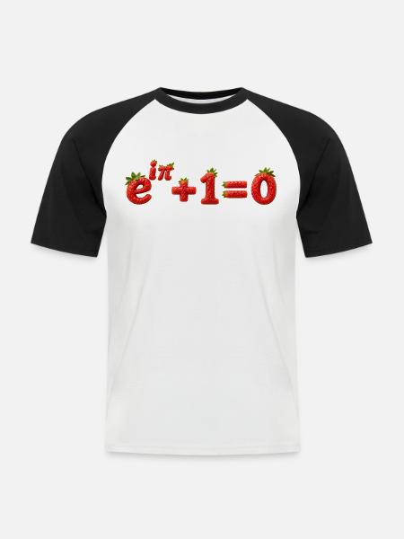 Identität des Euler Math Cutters - Männer Baseball-T-Shirt - Weiß/Schwarz