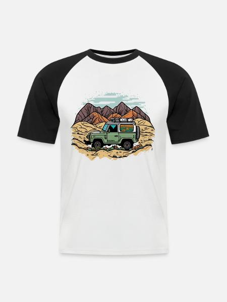 Der Offroad-Solist - Männer Baseball-T-Shirt - Weiß/Schwarz